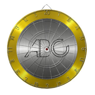 Silver and Gold Stainless Steel Metal Dartboard