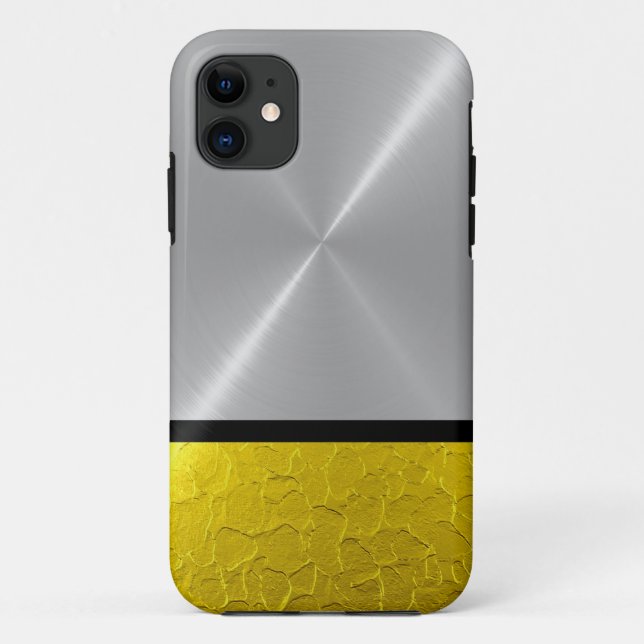 Silver and Gold Stainless Steel Metallic Case-Mate iPhone Case (Back)