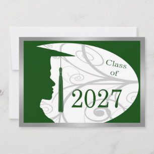 Silver and Green Man Silhouette 2027 Card
