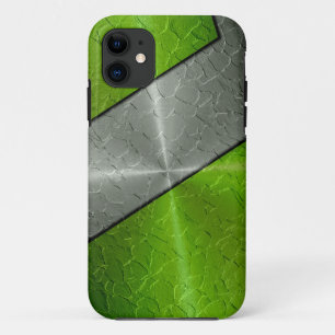 Silver and Green Stainless Steel Metallic 2 Case-Mate iPhone Case