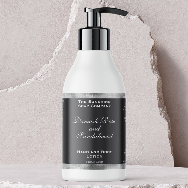 Silver and Grey Foil Cosmetics Bottle Label (Creator Uploaded)