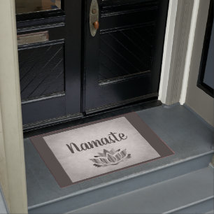 Silver and grey Namaste Doormat