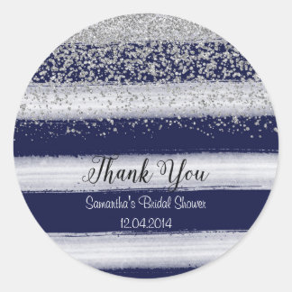 Silver and Navy Bridal Shower Sticker