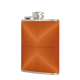 Silver and Orange Metallic Steel Metal Hip Flask
