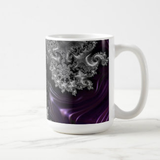 Silver and Purple Fractal Vortex Coffee Mug