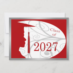 Silver and Red Man Silhouette 2027 Card