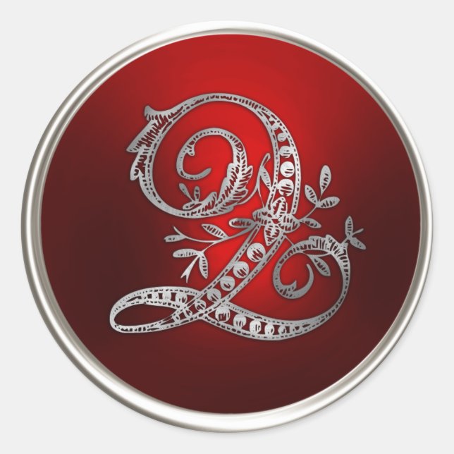 Silver and Red Monogram Q Envelope Seal (Front)
