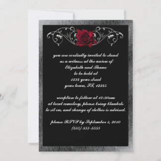 Silver and Roses Gothic Invitation