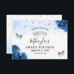 Silver and Royal Blue Roses Elegant Save The Date<br><div class="desc">Celebrating an elegant princess themed royal blue and silver party, and looking for great matching stationery ideas? Create your own DIY template save the date invitations that are easy to have personalised with your name and other details. The floral watercolor art by Raphaela Wilson features royal blue roses accented in...</div>