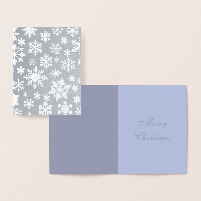 Silver and Snowflakes Holiday Christmas Foil Card (Display)