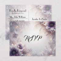 Silver and Soft Amethyst Winter Bloom RSVP