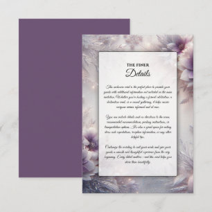 Silver and Soft Amethyst Winter Blooms Enclosure Card