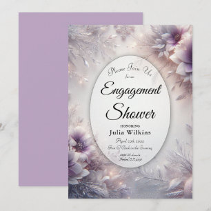 Silver and Soft Amethyst Winter Engagement Shower Invitation