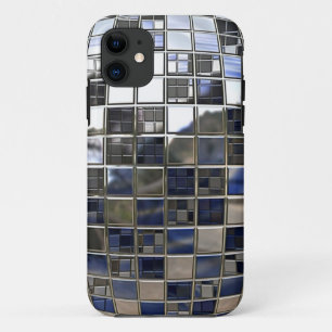 Silver and some Blue Disco Ball Mirrors iPhone 11 Case