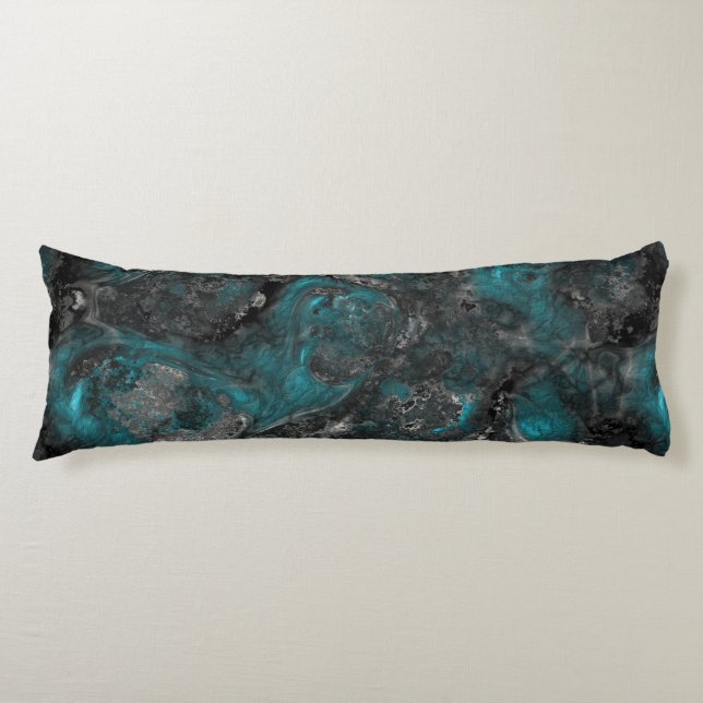 Silver and Turquoise Stone Abstract Body Cushion (Front)