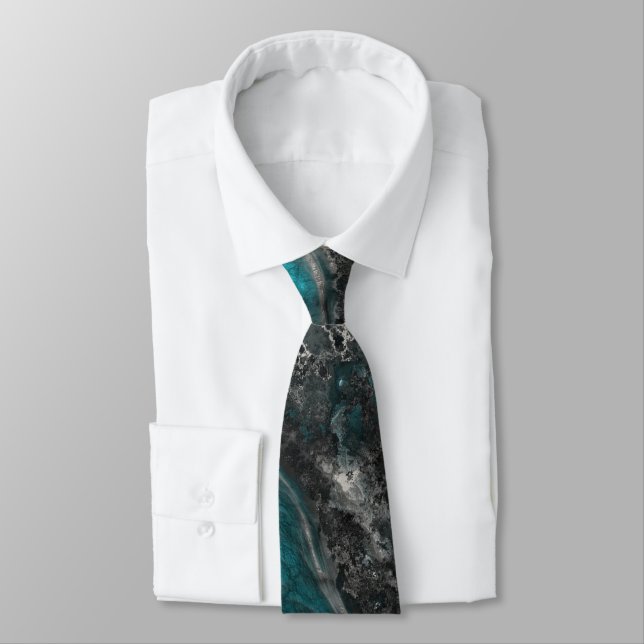 Silver and Turquoise Tie (Tied)