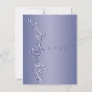 Silver and Violet Floral Reply Card