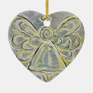 Silver and White Angel Ornament