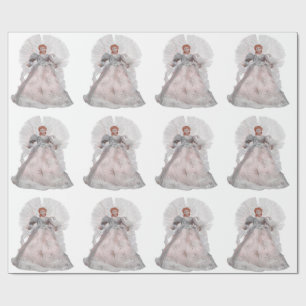 Silver And White Angel Wrapping Paper