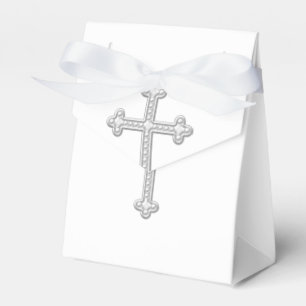 Silver and White First Communion Christening Favour Box