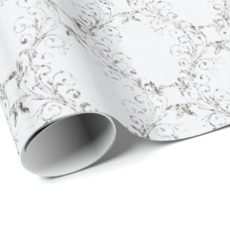 Silver And White Lattice Wrapping Paper