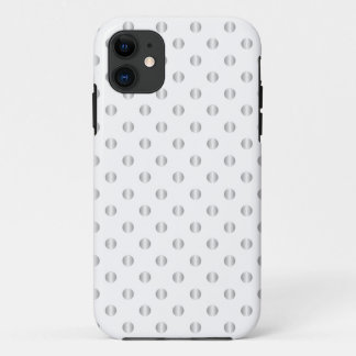 Silver And White Polka Dots iPhone Case