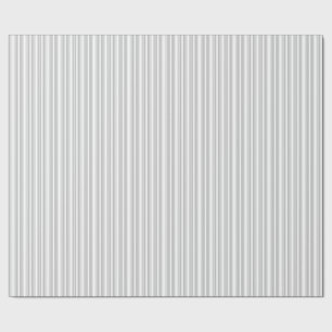 Silver and White Stripes Wrapping Paper
