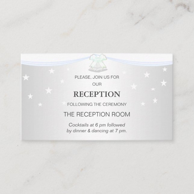 Silver and White Wedding Enclosure Card (Front)