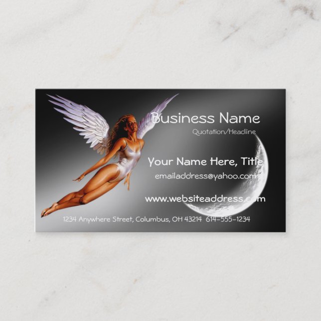 Silver Angel Fantasy/Sci Fi Business Cards (Front)