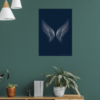Silver Angel Wings Art Print | Celestial Dark Back