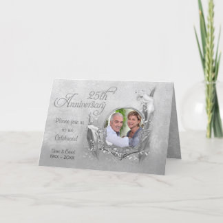 Silver Anniversary Calla Photo Invitation