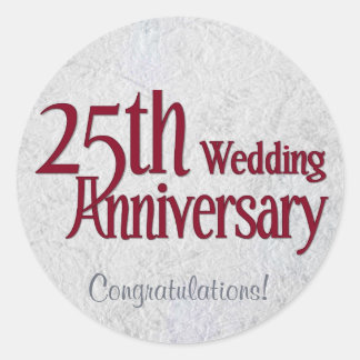 Silver Anniversary Classic Round Sticker
