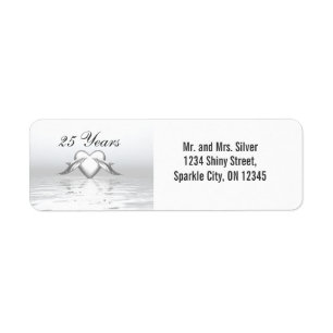 Silver Anniversary Dolphins and Heart