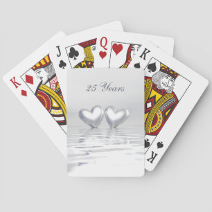 Silver Anniversary Hearts Playing Cards