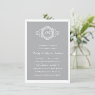 Silver Anniversary Medallion Party Invitation