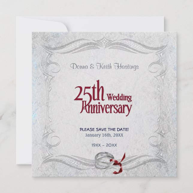 Silver Anniversary Save The Date (Front)