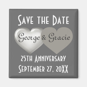 Silver Anniversary Save the Date Magnet