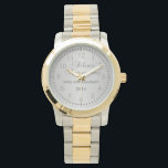 Silver Anniversary Watch<br><div class="desc">Silver Anniversary watch. Customise and personalise the name , as desired.This elegant watch makes a fabulous gift for any occasion whether it's a Christmas present for a grandparent, an engagement or anniversary present for a special couple or even a birthday present or retirement gift.</div>
