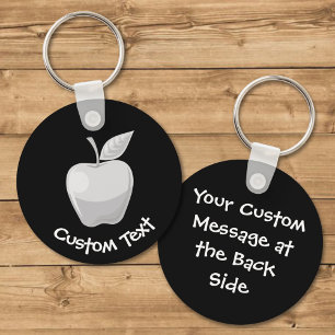 Silver Apple Keychain