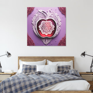 Silver Apple Lace AI art  Canvas Print