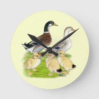 Silver Appleyard Family Round Clock