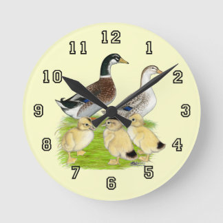 Silver Appleyard Family Round Clock