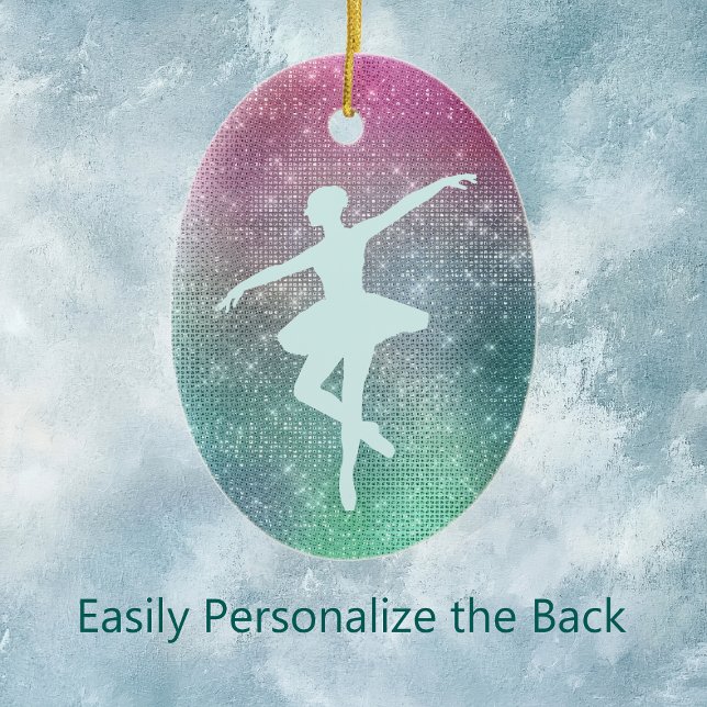 Silver Aqua Ballerina on Sparkle Ceramic Tree Decoration (Creator Uploaded)