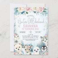 Silver Arctic Animals Winter Onederland Birthday