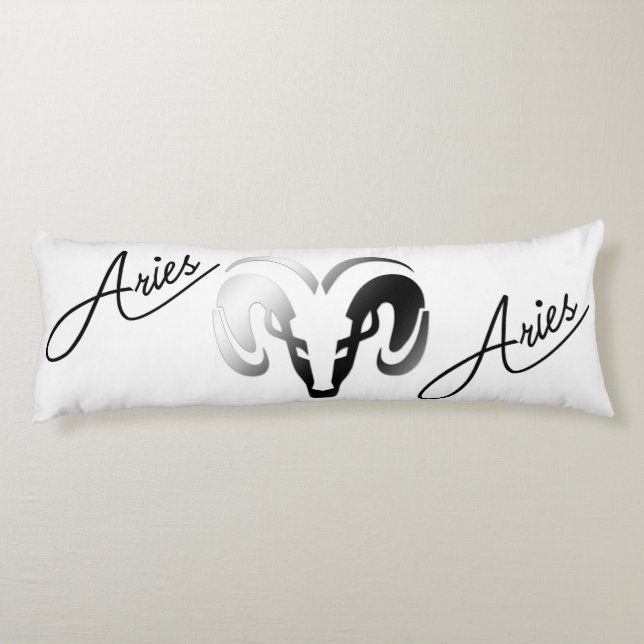 Silver Aries the Ram Zodiac Body Cushion (Back)