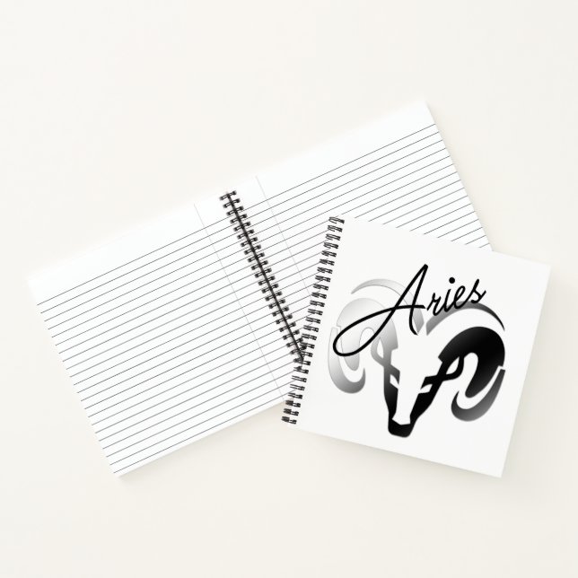 Silver Aries the Ram Zodiac Notebook (Inside)