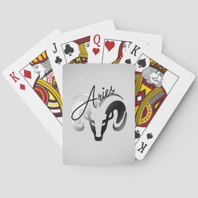 Silver Aries the Ram Zodiac Playing Cards (Back)