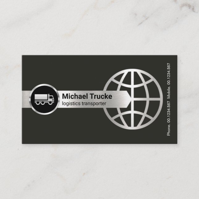Silver Arrowhead Global Border Logistics Transport Business Card (Front)