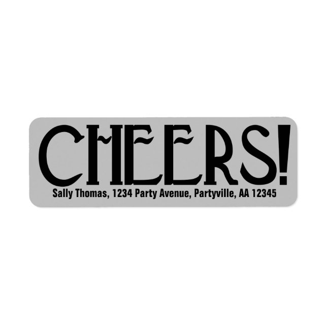 Silver Art Deco Cheers Address (Front)
