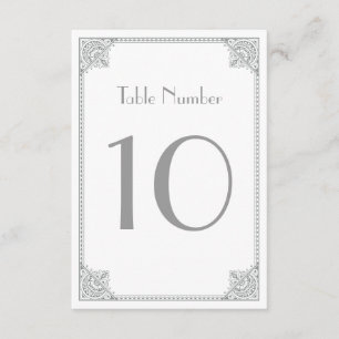 Silver Art Deco - Elegant Wedding Table Cards